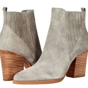 Marc Fisher Light Gray Suede Ankle Booties